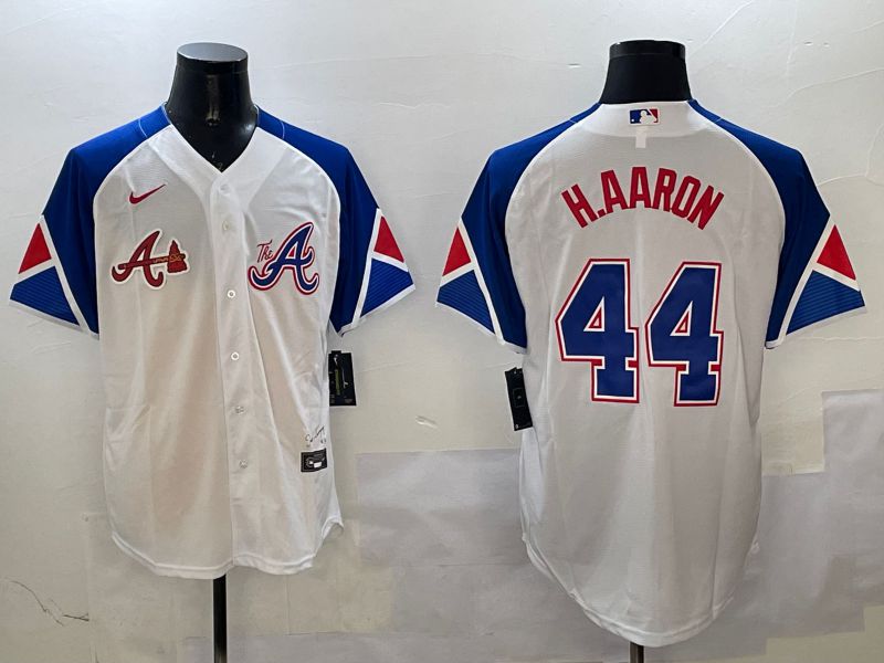Men Atlanta Braves #44 H.Aaron White City Edition 2025 Nike MLB Jersey style 8->atlanta braves->MLB Jersey